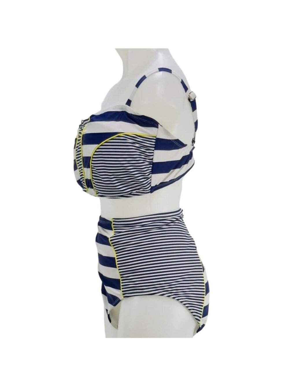 VM Women's Swimsuit Blue White Stripe 2 piece Plus Size 3X - Picture 3 of 9